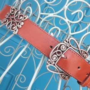 Genuine Leather Belt Boho Silver Metal Belt Buckle Ornate Studded Belts Fossil M